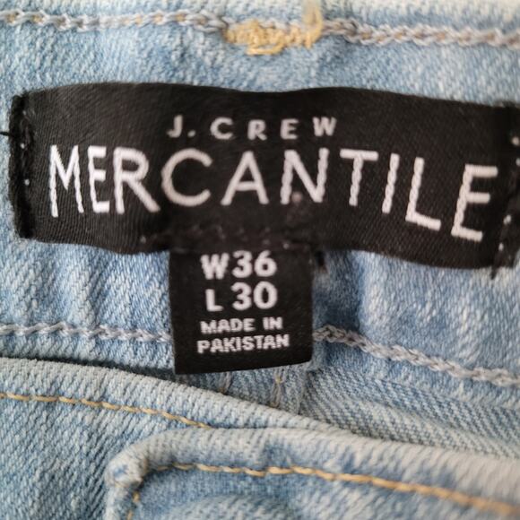 J. Crew Mercantile Straight Leg Jeans Men 36 X 30 Blue Light Wash Normcore - Picture 10 of 14